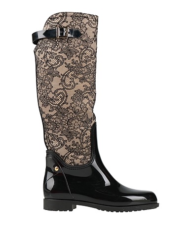 RENE' CAOVILLA Boots Black Rubber, Textile fibres