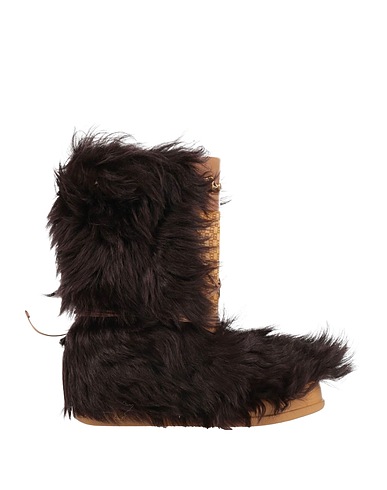 GUCCI Boots Dark brown Leather, Shearling