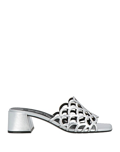 SERGIO ROSSI Sandals Silver Leather