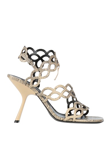 SERGIO ROSSI Sandals Khaki Leather