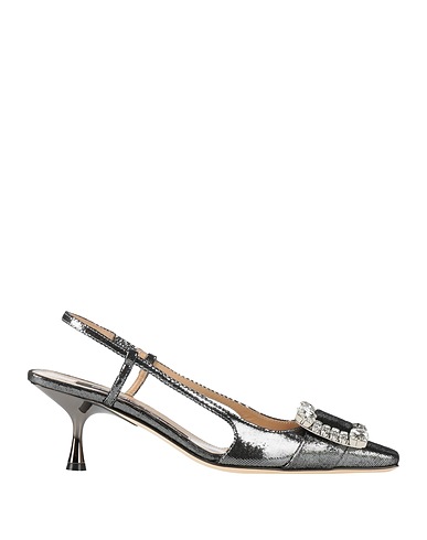 SERGIO ROSSI Escarpins Argent Cuir