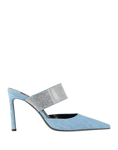 SERGIO ROSSI Mules and clogs Blue Textile fibres