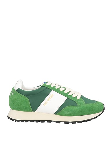 SAINT SNEAKERS Sneakers Green Leather, Textile fibres