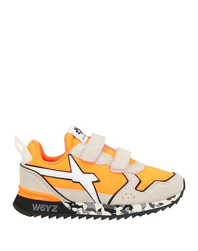 W6YZ Sneakers Orange Leather, Textile fibres