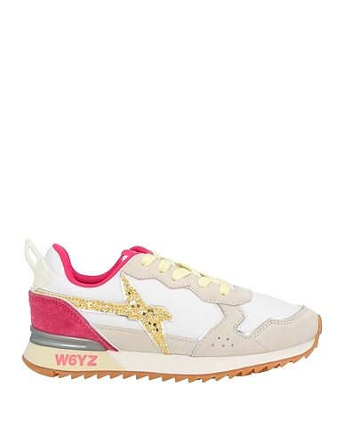 W6YZ Sneakers White Leather, Textile fibres