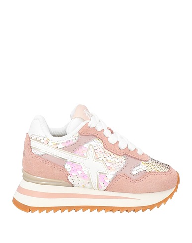 W6YZ Sneakers Rosa antico Pelle, Fibre tessili