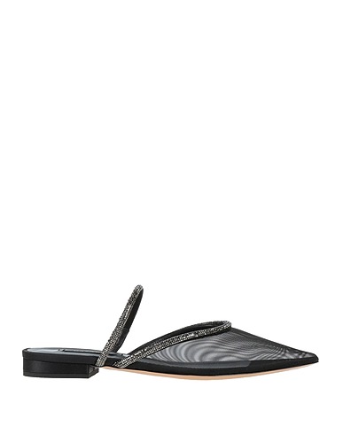 CASADEI Mules und Clogs Schwarz Gewebefasern, Leder