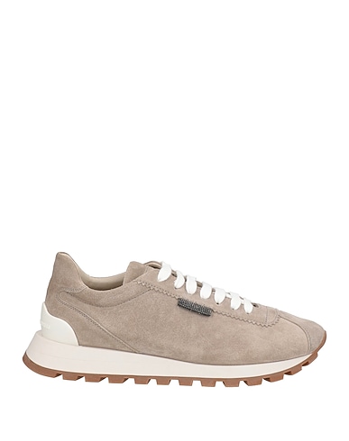 BRUNELLO CUCINELLI Sneakers Grey Leather, Brass