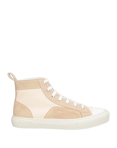 LARDINI Sneakers Beige Leder, Gewebefasern, Gummi