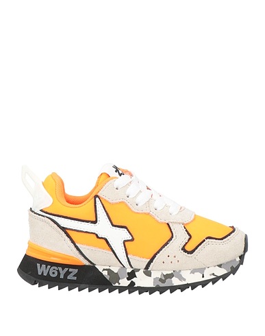 W6YZ Sneakers Orange Leather, Textile fibres