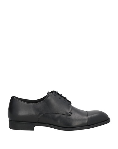 EMPORIO ARMANI Laced shoes Charcoal 100% Calfskin