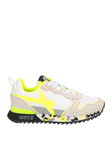 W6YZ Sneakers White Leather, Textile fibers