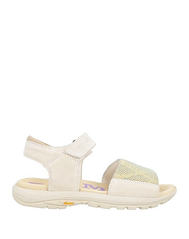 DIEMME Sandals Off white Textile fibers, Leather