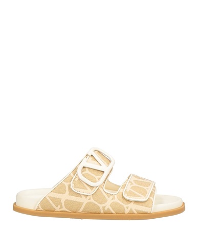 VALENTINO GARAVANI Sandals Sand Leather, Textile fibers