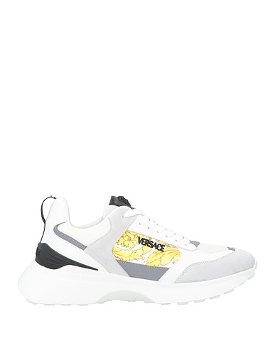 VERSACE Sneakers White Calfskin, Textile fibers