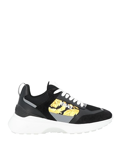 VERSACE Sneakers Nero Pelle di vitello, Fibre tessili