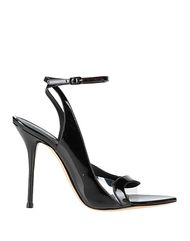 CASADEI Sandals Black Leather, Plastic