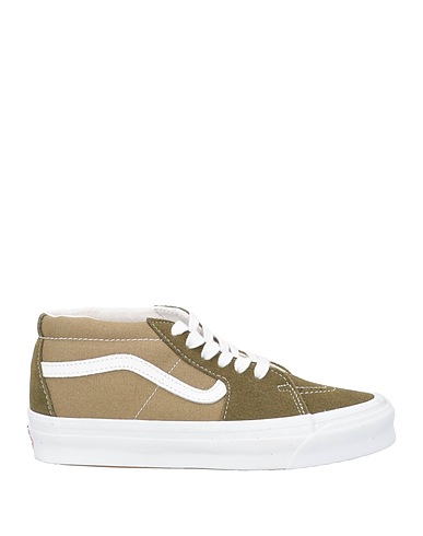 VANS VAULT Sneakers Military green Textile fibers, Leather