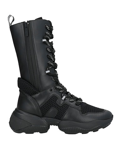 HOGAN Stiefelette Schwarz Leder, Gewebefasern