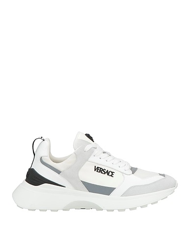 VERSACE Sneakers Grigio chiaro Pelle, Fibre tessili