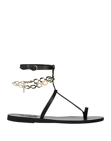 ANCIENT GREEK SANDALS Flip flops Black Cowhide