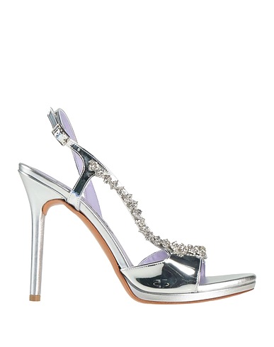 ALBANO Sandals Silver Textile fibres