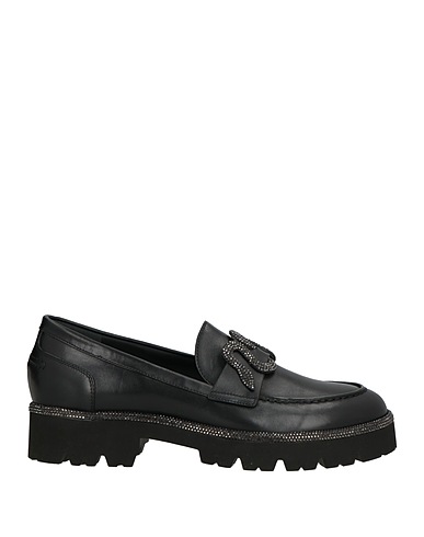 RENE' CAOVILLA Loafers Black Calfskin