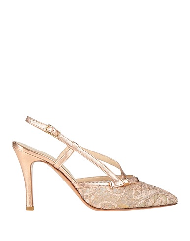 MELLUSO Pumps Roségold Leder, Gewebefasern