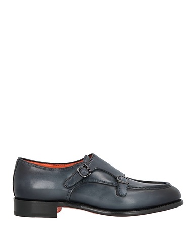 SANTONI Loafers Navy Leather