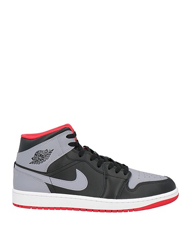 JORDAN Sneakers Grey Leather, Textile fibers