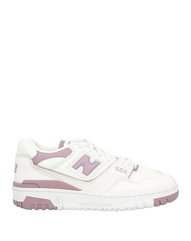NEW BALANCE Sneakers White Leather, Textile fibers