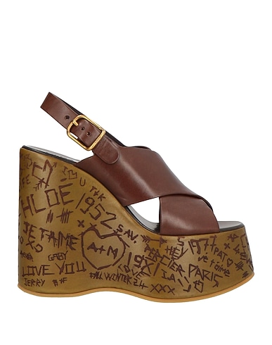 CHLOÉ Sandals Dark brown Leather