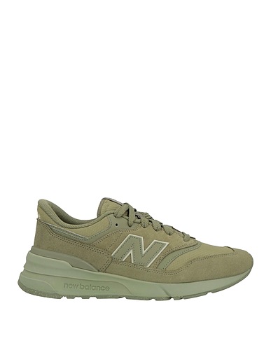 NEW BALANCE 스니커즈 밀리터리 그린 가죽, 방직 섬유