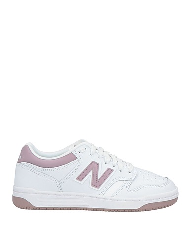NEW BALANCE Sneakers White Leather, Textile fibers