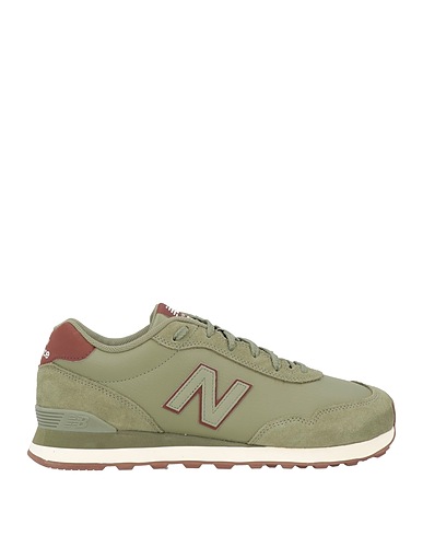 NEW BALANCE Sneakers Military green Leather, Textile fibres