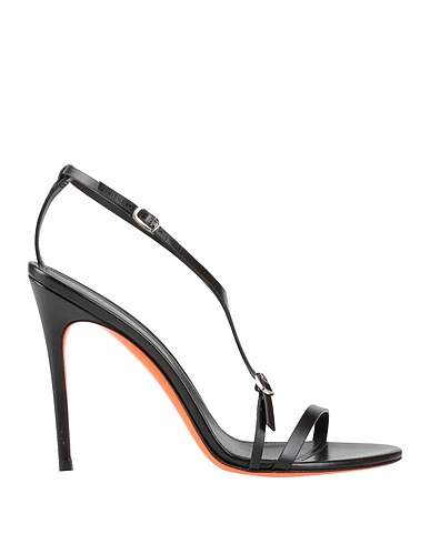 SANTONI Sandals Black Leather