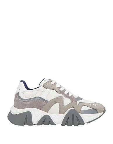 VERSACE Sneakers Grey Leather, Textile fibres