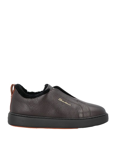 SANTONI Sneakers Dark brown Leather