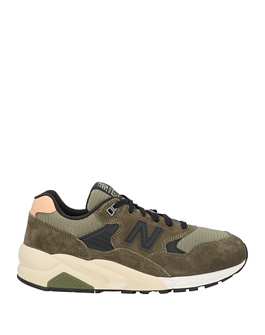 NEW BALANCE Sneakers Verde militare Pelle, Fibre tessili