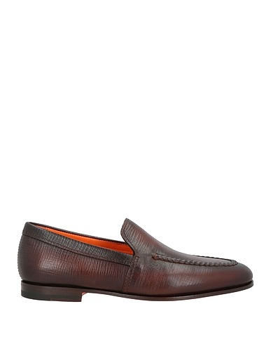 SANTONI Loafers GOODYEAR Chocolate brown Leather