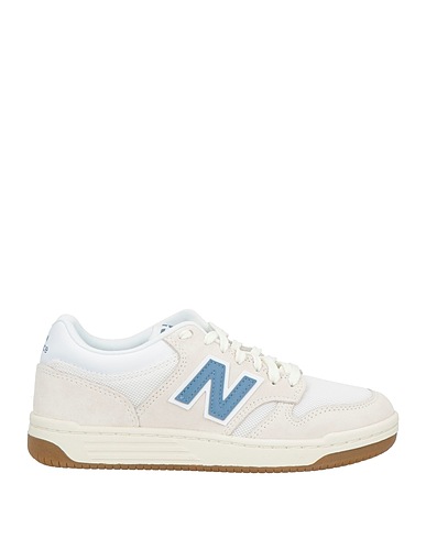 NEW BALANCE Sneakers White Leather, Textile fibres