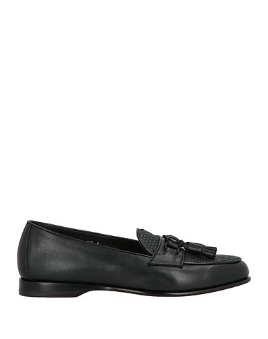 SANTONI Loafers GOODYEAR Black Leather