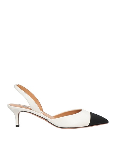 AQUAZZURA Pump White Leather, Textile fibers