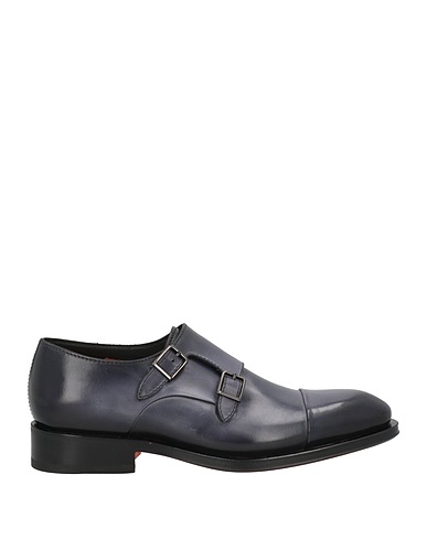SANTONI Loafers Navy Leather