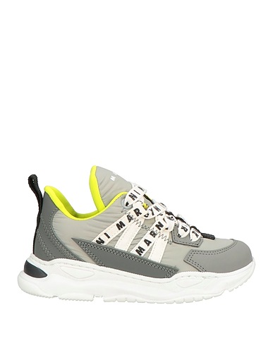 MARNI Sneakers Grey Leather, Textile fibres