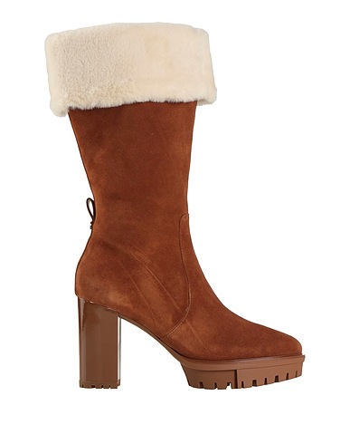 GUESS Boots Camel Leather, Textile fibres