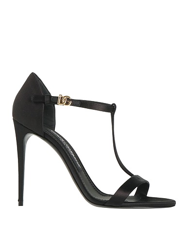 DOLCE&GABBANA Sandals Black 68% Viscose, 32% Silk