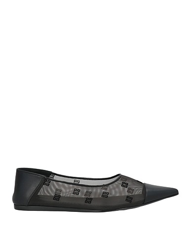 GIVENCHY Ballet flats Black Leather, Textile fibers