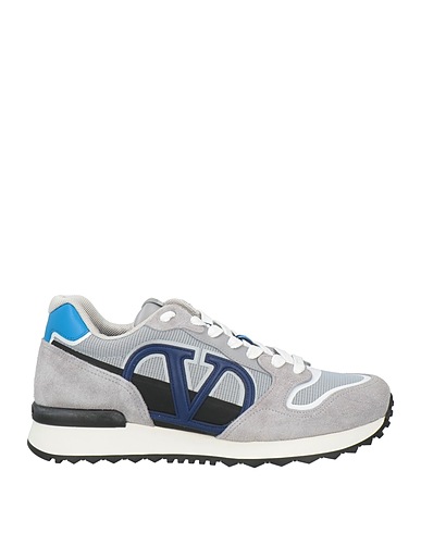 VALENTINO GARAVANI Sneakers Grey Leather, Textile fibers