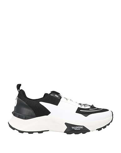 VALENTINO GARAVANI Sneakers Black Leather, Textile fibers